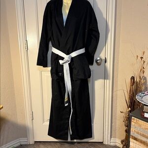 Black Martial Arts Gi with White Belt